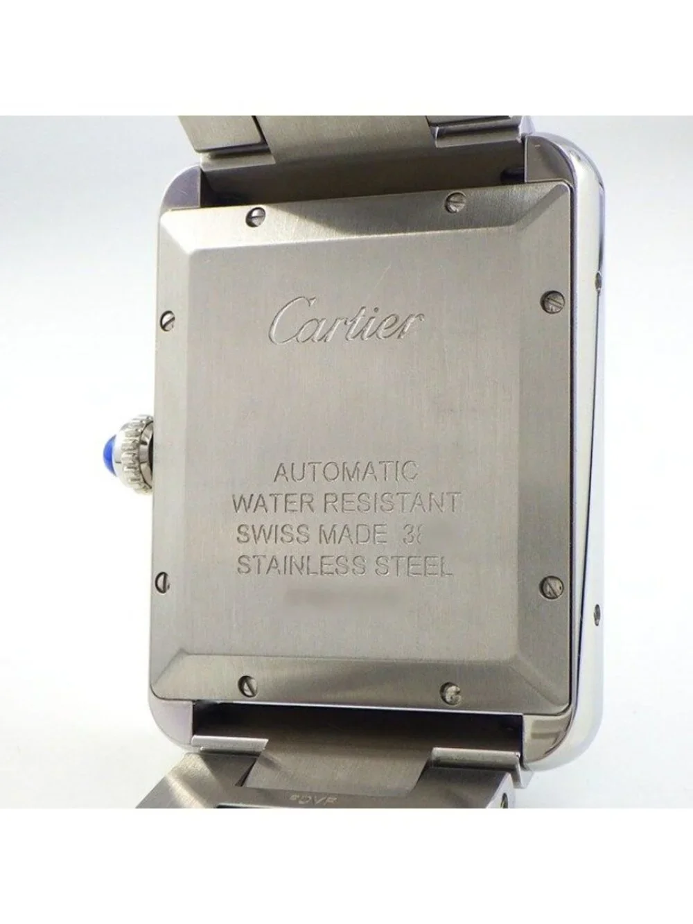 Cartier Watch Tank Solo XL Rectangular Silver Dial Roman Index Date SS Automatic
